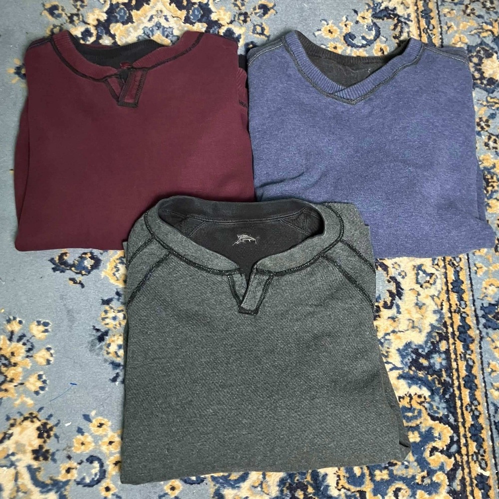 Tommy Bahama Reversible Sweatshirt Mens XL Multicolor Lot of 3 Pullover Cotton